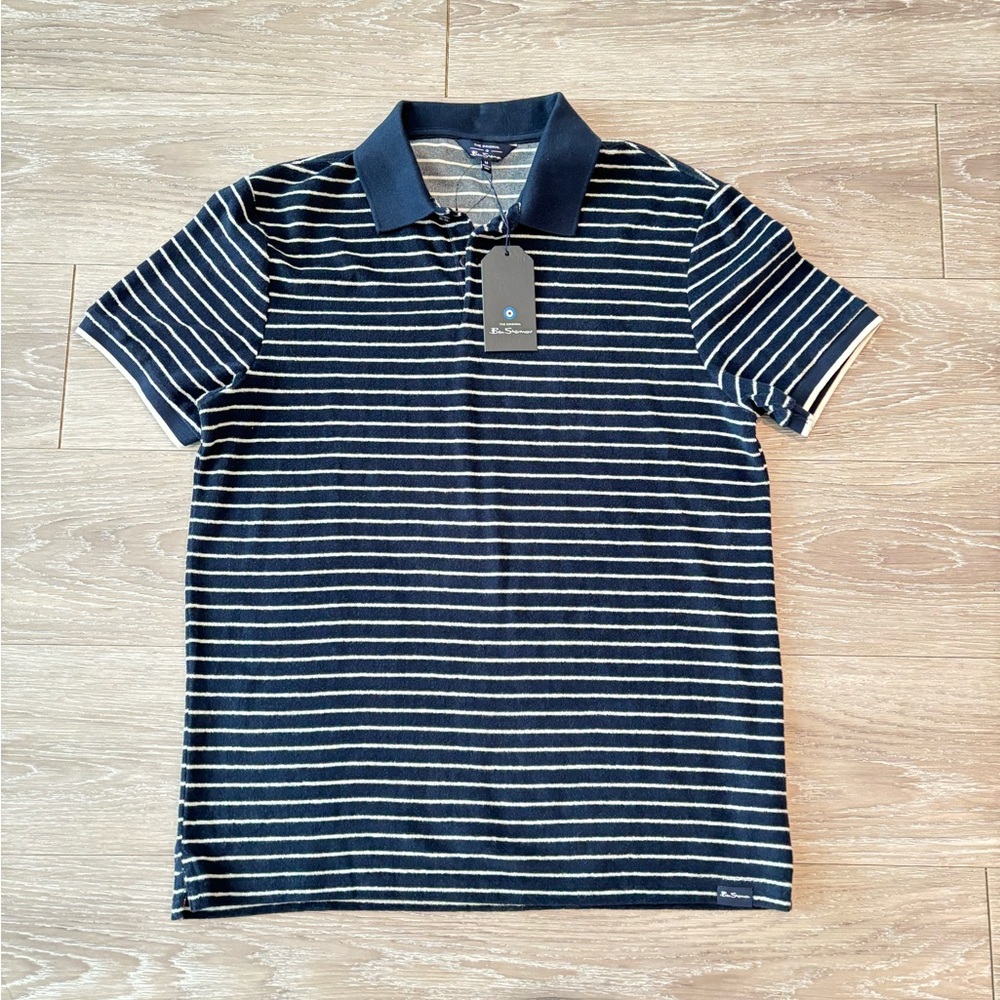 Ben Sherman Beige Men's Polo Shirt, Size M, Cotton